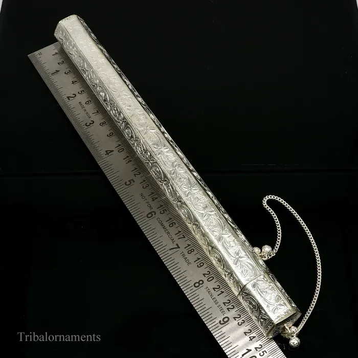 10 Vintage design handmade solid silver incense sticks box holder Agarbatti box trinket box fabulous royal puja temple article su0390 TRIBAL ORNAMENTS Earrings