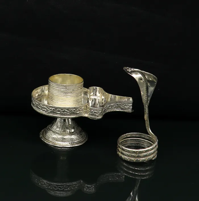 Handcrafted 925 solid silver lord shiva lingam standjalheri use to put shiva lingamhome temple Article awesome handmade article su170 TRIBAL ORNAMENTS Earrings