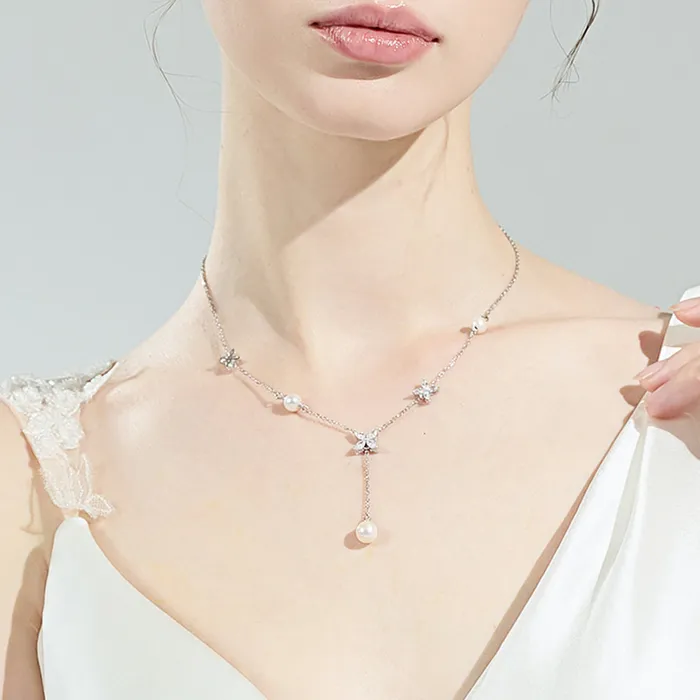 Pearly Lustre Necklaces Top Grade Freshwater Pearl Necklace WN00560 EVERLEAF