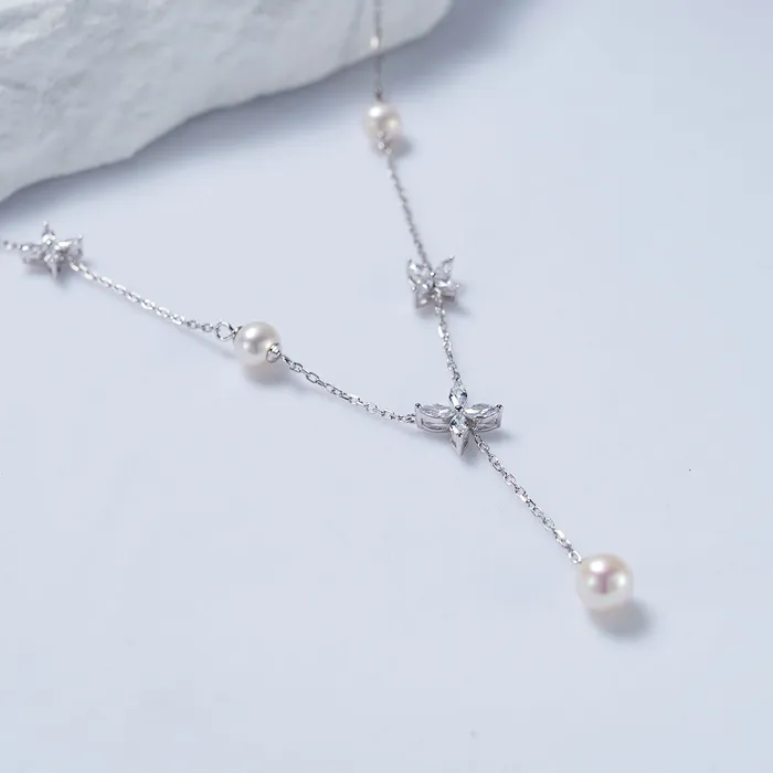 Pearly Lustre Necklaces Top Grade Freshwater Pearl Necklace WN00560 EVERLEAF