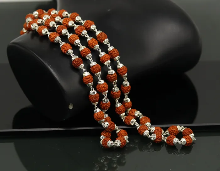 TRIBAL ORNAMENTS Necklaces Handmade Sterling silver gorgeous natural Rudraksh beads 26 long 54 beads japp mala necklace chanting necklace praying mantra ch83 TRIBAL ORNAMENTS Necklaces Handmade Sterling silver gorgeous natural Rudraksh beads 26 long 54 beads japp mala necklace chanting necklace praying mantra ch83