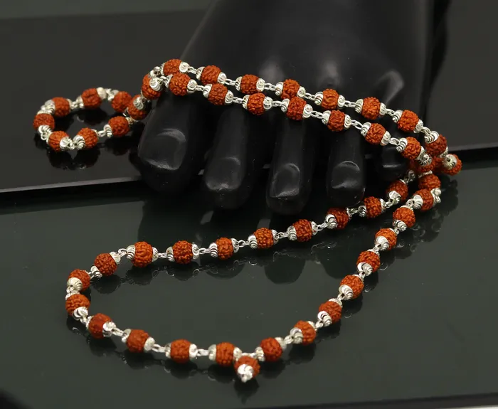 TRIBAL ORNAMENTS Necklaces Handmade Sterling silver gorgeous natural Rudraksh beads 26 long 54 beads japp mala necklace chanting necklace praying mantra ch83 TRIBAL ORNAMENTS Necklaces Handmade Sterling silver gorgeous natural Rudraksh beads 26 long 54 beads japp mala necklace chanting necklace praying mantra ch83