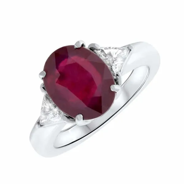18kt White Gold Ruby Ring with 040CT in diamonds DS4561570 Diamond Source NYC Rings