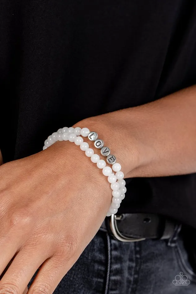 Bracelets Paparazzi Jewelry Paparazzi Bracelet Devoted Dreamer White