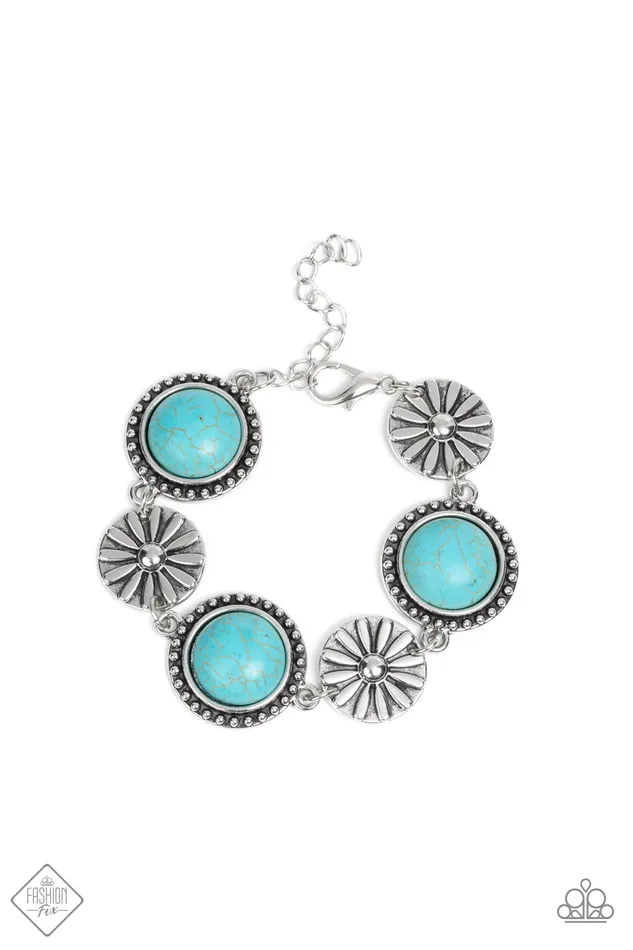 Bracelets Paparazzi Jewelry Paparazzi Bracelet Fredonia Flower Patch Blue