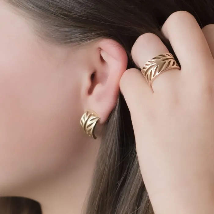 Earrings Grainger McKoy Grainger McKoy 14K Yellow Gold Hand Cut Earrings Earrings Grainger McKoy Grainger McKoy 14K Yellow Gold Hand Cut Earrings