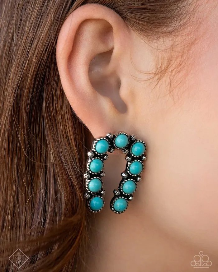 Earrings Paparazzi Earring Wild West Wonder Blue Paparazzi Jewelry