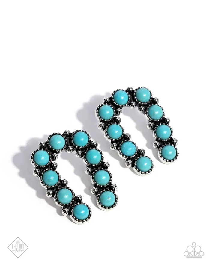 Earrings Paparazzi Earring Wild West Wonder Blue Paparazzi Jewelry