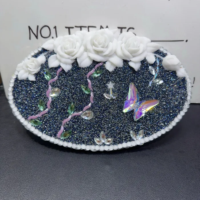 Handmade Diamond Oval Rose Butterfly Tray Resin Molds IntoResin Earrings