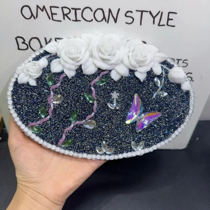 Handmade Diamond Oval Rose Butterfly Tray Resin Molds IntoResin Earrings