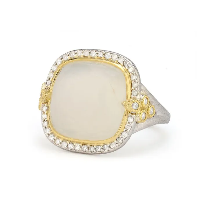 Jude Frances Jude Frances Mixed Metal Large Moroccan Pave Cushion Stone Ring Rings Jude Frances Jude Frances Mixed Metal Large Moroccan Pave Cushion Stone Ring Rings