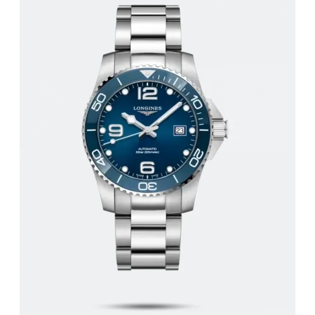 Longines Bracelets Longines Hydroconquest Stainless Steel Blue Dial Ceramic Bezel 41mm Automatic