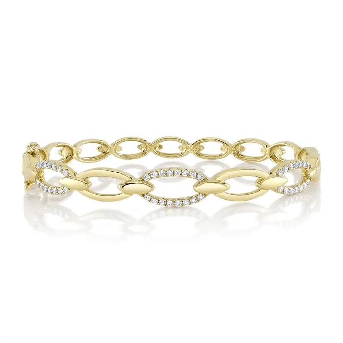 Meierotto Jewelers Bracelets 14K Yellow Gold Diamond Link Bangle Bracelet