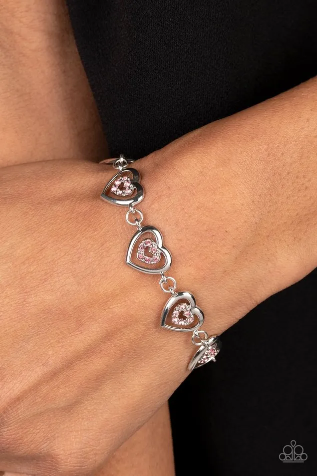 Paparazzi Bracelet Catching Feelings Pink Paparazzi Jewelry Bracelets