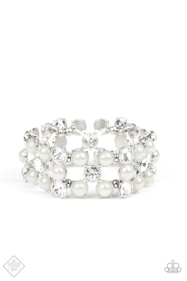 Paparazzi Bracelet Diamonds and Debutantes White Paparazzi Jewelry Bracelets