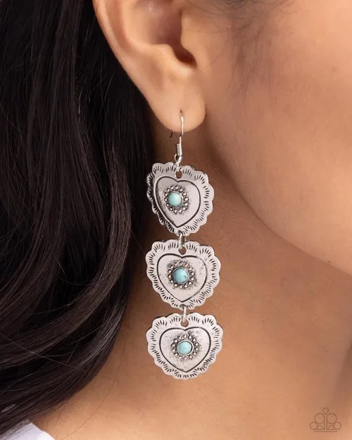 Paparazzi Earring Vintage Allure Blue Paparazzi Jewelry Earrings