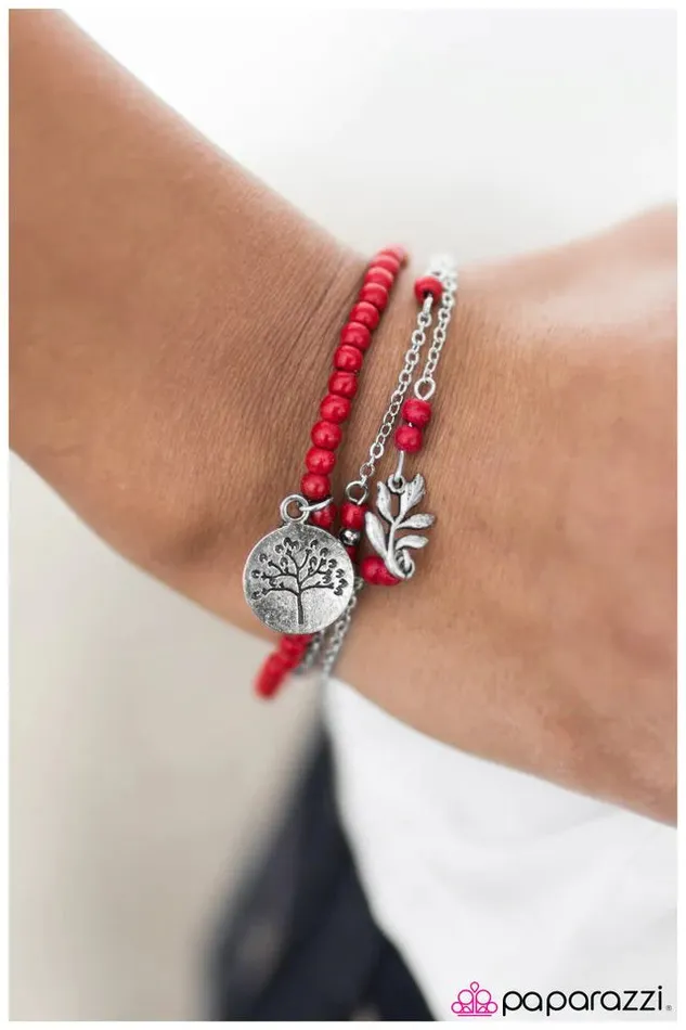 Paparazzi Jewelry Bracelets Paparazzi Bracelet Barking Up The Wrong Tree Red