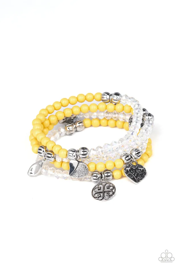Paparazzi Jewelry Bracelets Paparazzi Bracelet Colorfully Cupid Yellow