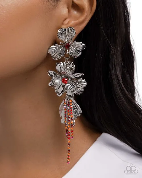 Paparazzi Jewelry Earrings Paparazzi Earring Classical Cadenza Red
