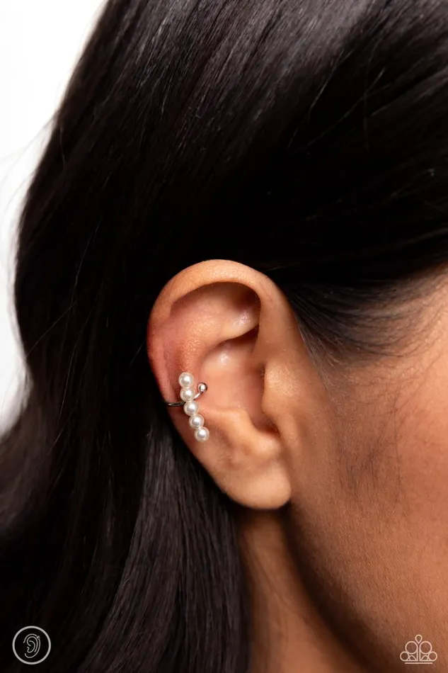 Paparazzi Jewelry Earrings Paparazzi Earring CUFF Love White