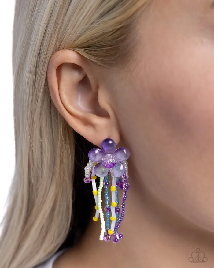 Paparazzi Jewelry Earrings Paparazzi Earring Japanese Blossoms Purple