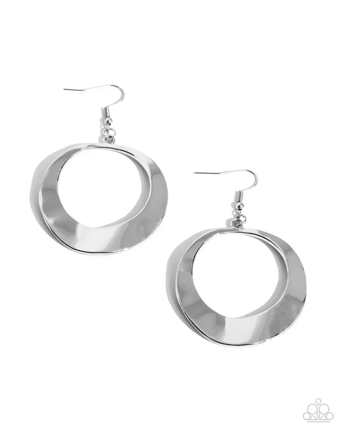 Paparazzi Jewelry Earrings Paparazzi Earring Urban Eclipse Silver Paparazzi Jewelry Earrings Paparazzi Earring Urban Eclipse Silver