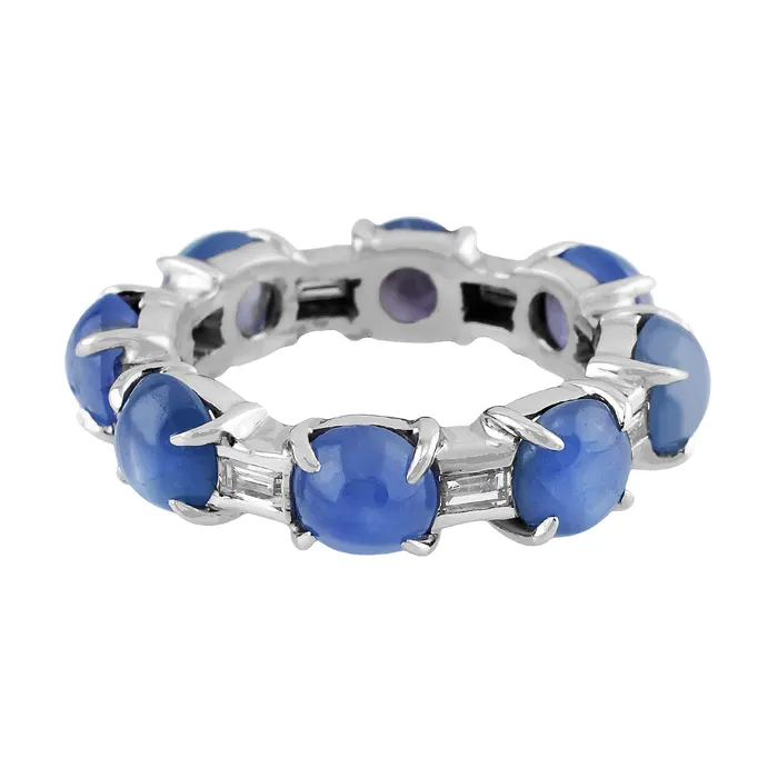 Platinum Estate Star Sapphire Diamond Ring CJ Charles Jewelers Rings