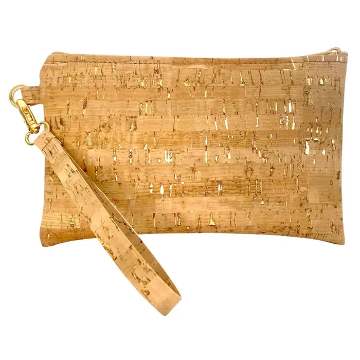 PreStyled Sets Natalie Therse Gold Fleck Cork Wristlet Pouch