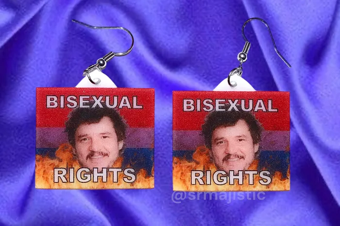 READY TO SHIP Pedro Pascal says Gay Rights Flame Pride Flag Handmade Earrings Sam Makes Things Earrings
