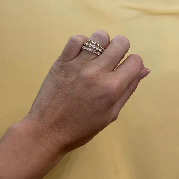 Rings Croghans RoseCut Diamond Bezel Eternity 18K Rose Gold Band