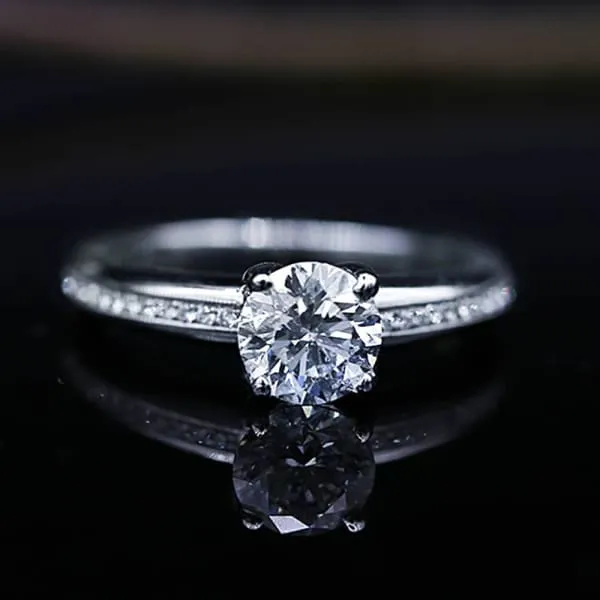 Rings Elegant Engagement Ring with Center Certified 100ct Round Diamond ENG15500 Diamond Source NYC Rings Elegant Engagement Ring with Center Certified 100ct Round Diamond ENG15500 Diamond Source NYC