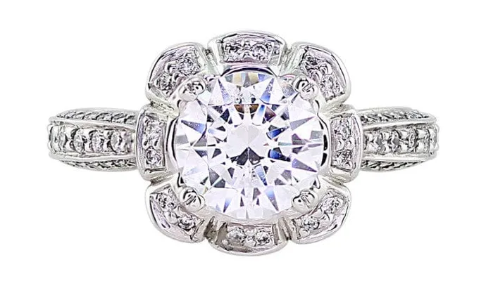 Ritani Rings Ritani 18k White Gold Floral Diamond Ring