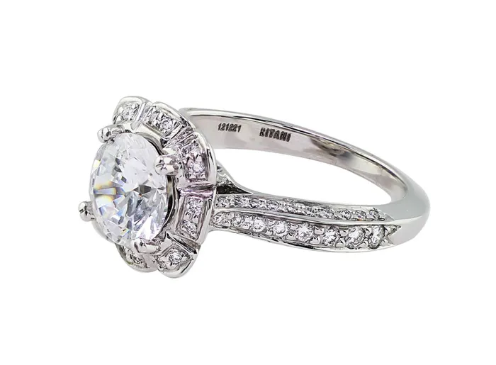 Ritani Rings Ritani 18k White Gold Floral Diamond Ring