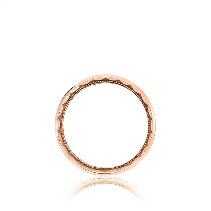 Tacori Rings Tacori Sculpted Crescent 18K Rose Gold Beveled Edge Satin Finish Mens Wedding Band 5mm Tacori Rings Tacori Sculpted Crescent 18K Rose Gold Beveled Edge Satin Finish Mens Wedding Band 5mm