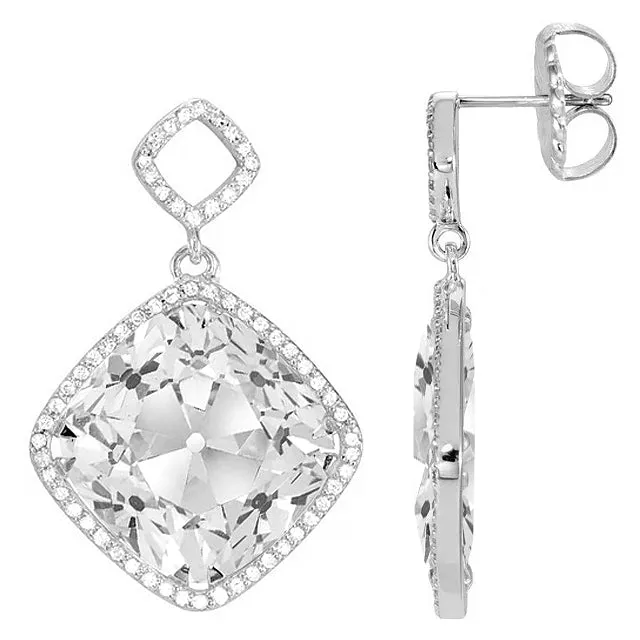 Earrings New Drop Earrings 1150 Ct Big Cushion Old Cut Mined Diamond HarryChadEntcom