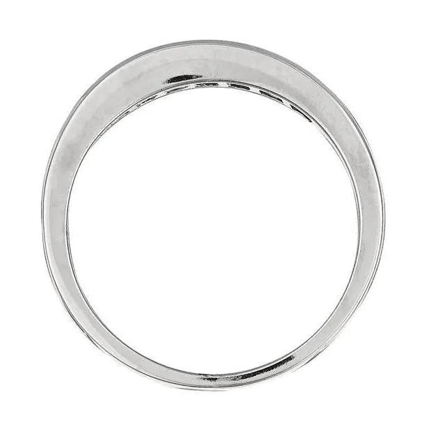GB Rings Channel Setting 090 Ct Sapphire Princess Cut Natural Earth Mined Diamond Ring WG 14K