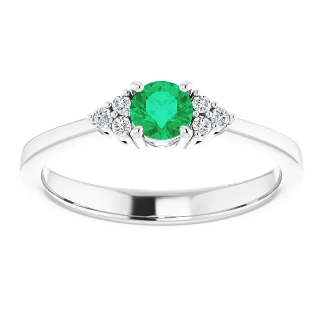 Ring 1 Carat Columbian Green Emerald Natural Earth Mined Diamond Accented Women Jewelry GB Rings Ring 1 Carat Columbian Green Emerald Natural Earth Mined Diamond Accented Women Jewelry GB Rings