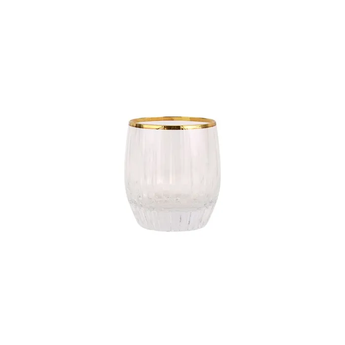 Vietri PreStyled Sets Vietri Natalia Gold Double Old Fashioned Glass 4 DOF for Whiskey Bourbon Scotch Rum Gin or Brandy Vietri PreStyled Sets Vietri Natalia Gold Double Old Fashioned Glass 4 DOF for Whiskey Bourbon Scotch Rum Gin or Brandy