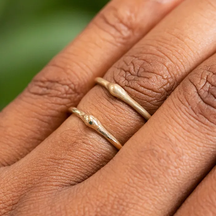 Anueva Jewelry Gold Dewdrop Stacking Rings PreStyled Sets