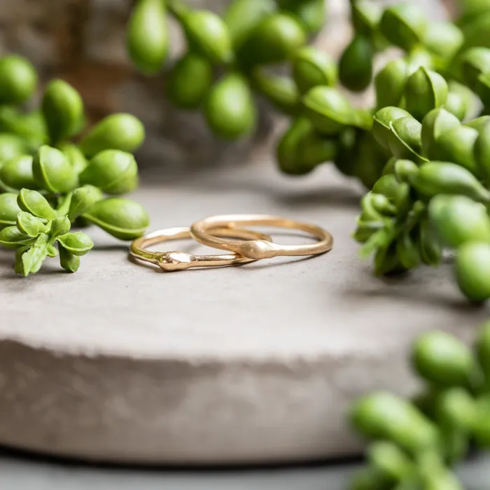 Anueva Jewelry Gold Dewdrop Stacking Rings PreStyled Sets