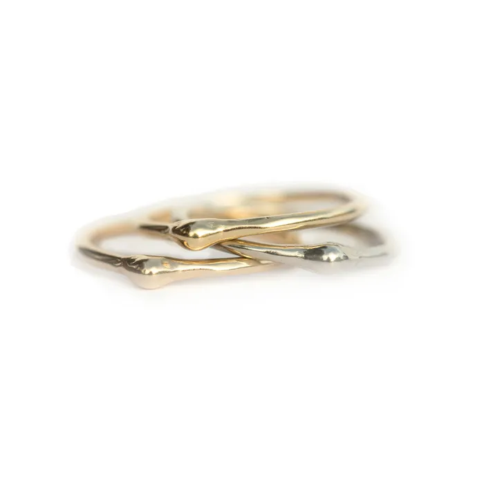Anueva Jewelry Gold Dewdrop Stacking Rings PreStyled Sets
