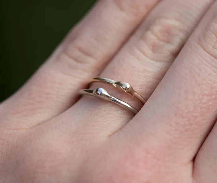 Anueva Jewelry Gold Dewdrop Stacking Rings PreStyled Sets