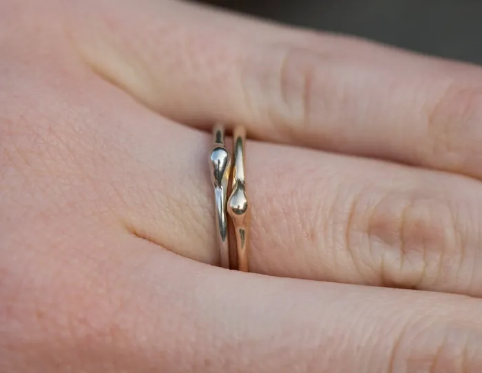 Anueva Jewelry Gold Dewdrop Stacking Rings PreStyled Sets