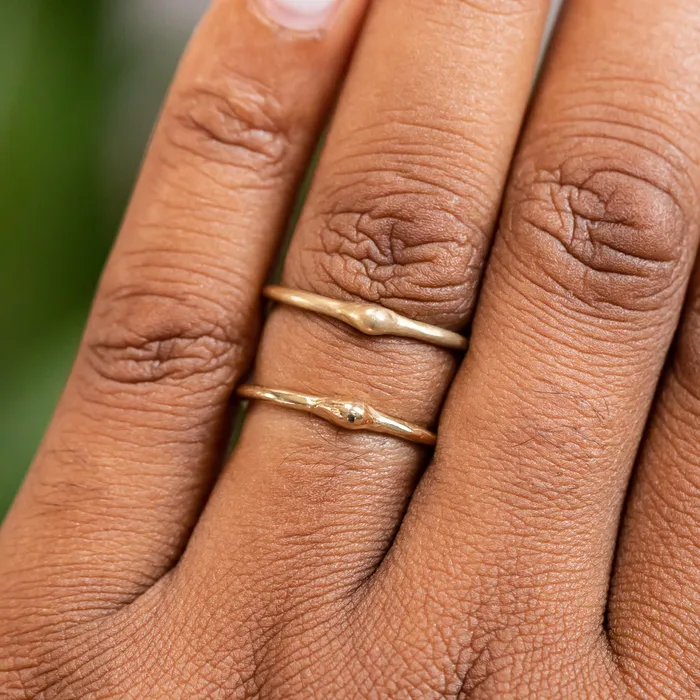 Anueva Jewelry Gold Dewdrop Stacking Rings PreStyled Sets