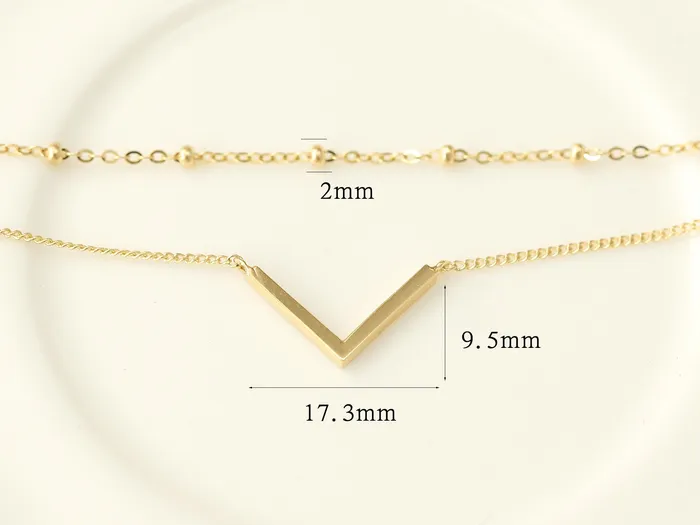 MinimalBijoux 14K 18K Gold V Line Ball Anklet PreStyled Sets