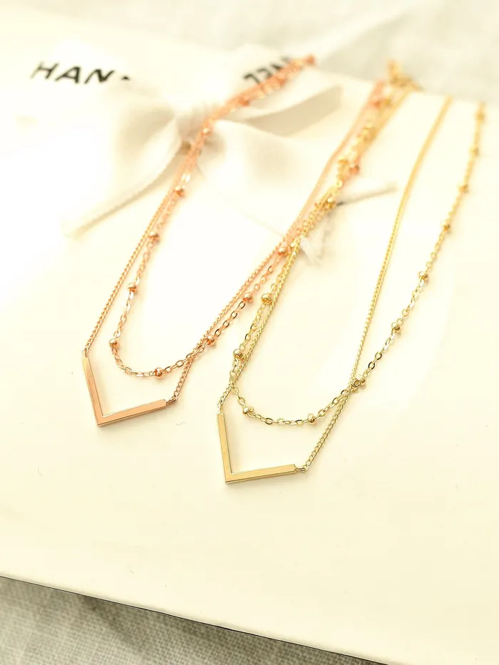 MinimalBijoux 14K 18K Gold V Line Ball Anklet PreStyled Sets
