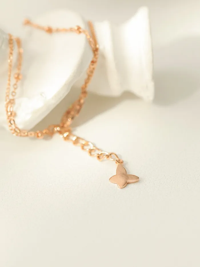MinimalBijoux 14K 18K Gold V Line Ball Anklet PreStyled Sets