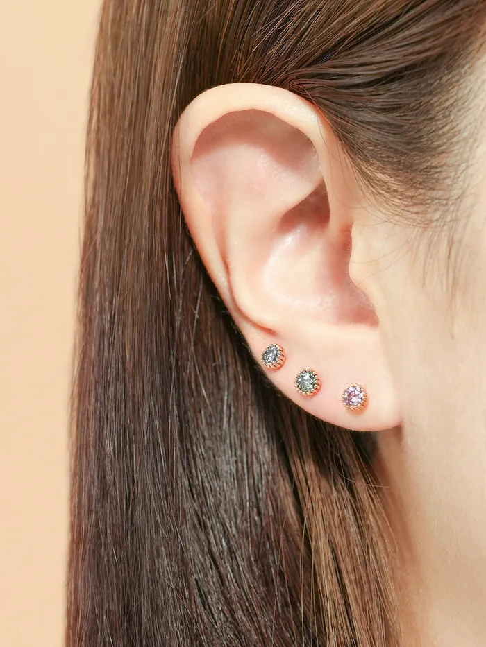 MinimalBijoux PreStyled Sets 14K Gold Moissanite Eco Internally Threaded Labret Piercing 18G16G