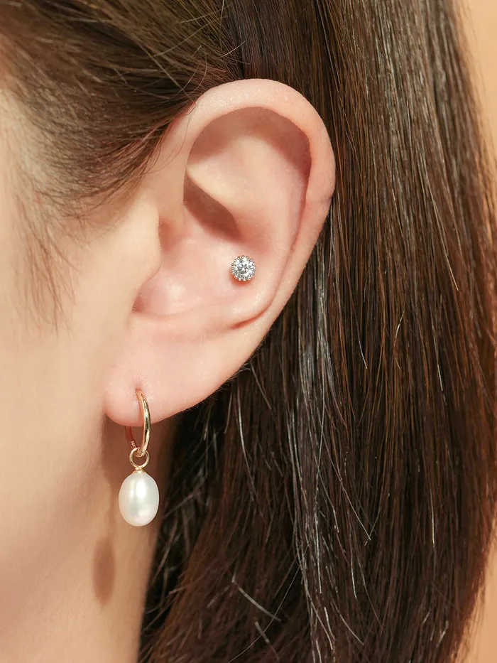 MinimalBijoux PreStyled Sets 14K Gold Moissanite Eco Internally Threaded Labret Piercing 18G16G