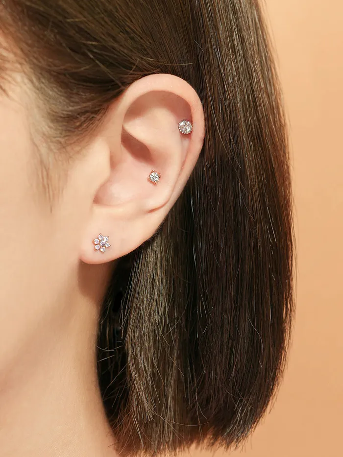 MinimalBijoux PreStyled Sets 14K Gold Moissanite Eco Internally Threaded Labret Piercing 18G16G